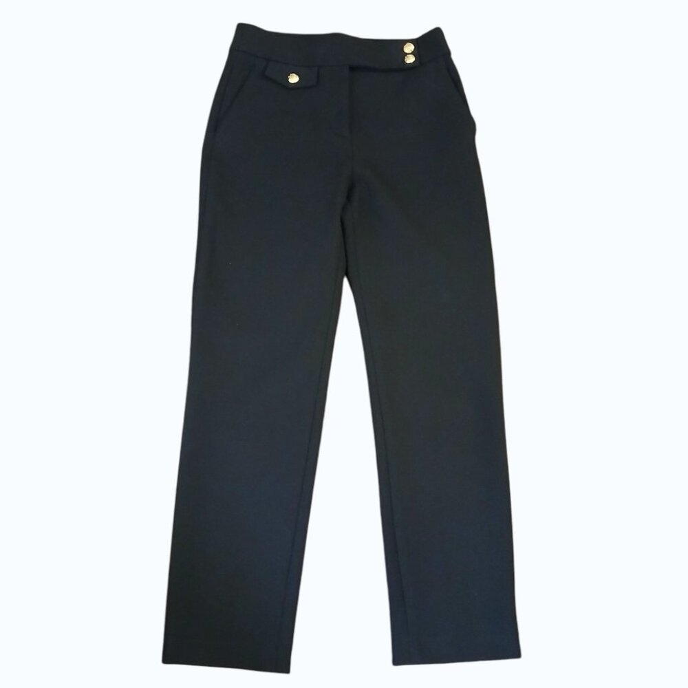 VERONICA BEARD Renzo Slim Leg Ankle Gold Crest Buttons Pants - Like New - Picture 3 of 16